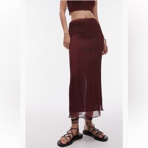 NWT Topshop Plissé Midi Skirt